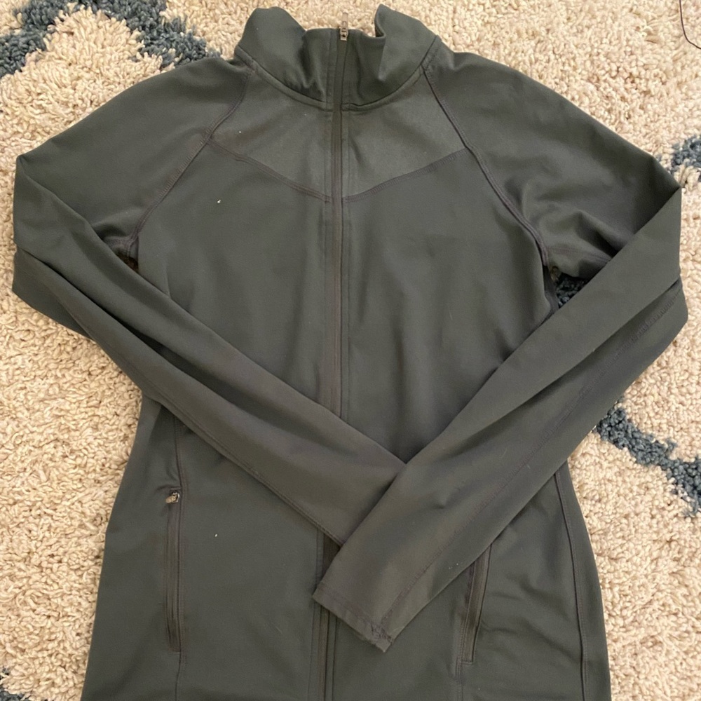 Target green zip up athletic top
